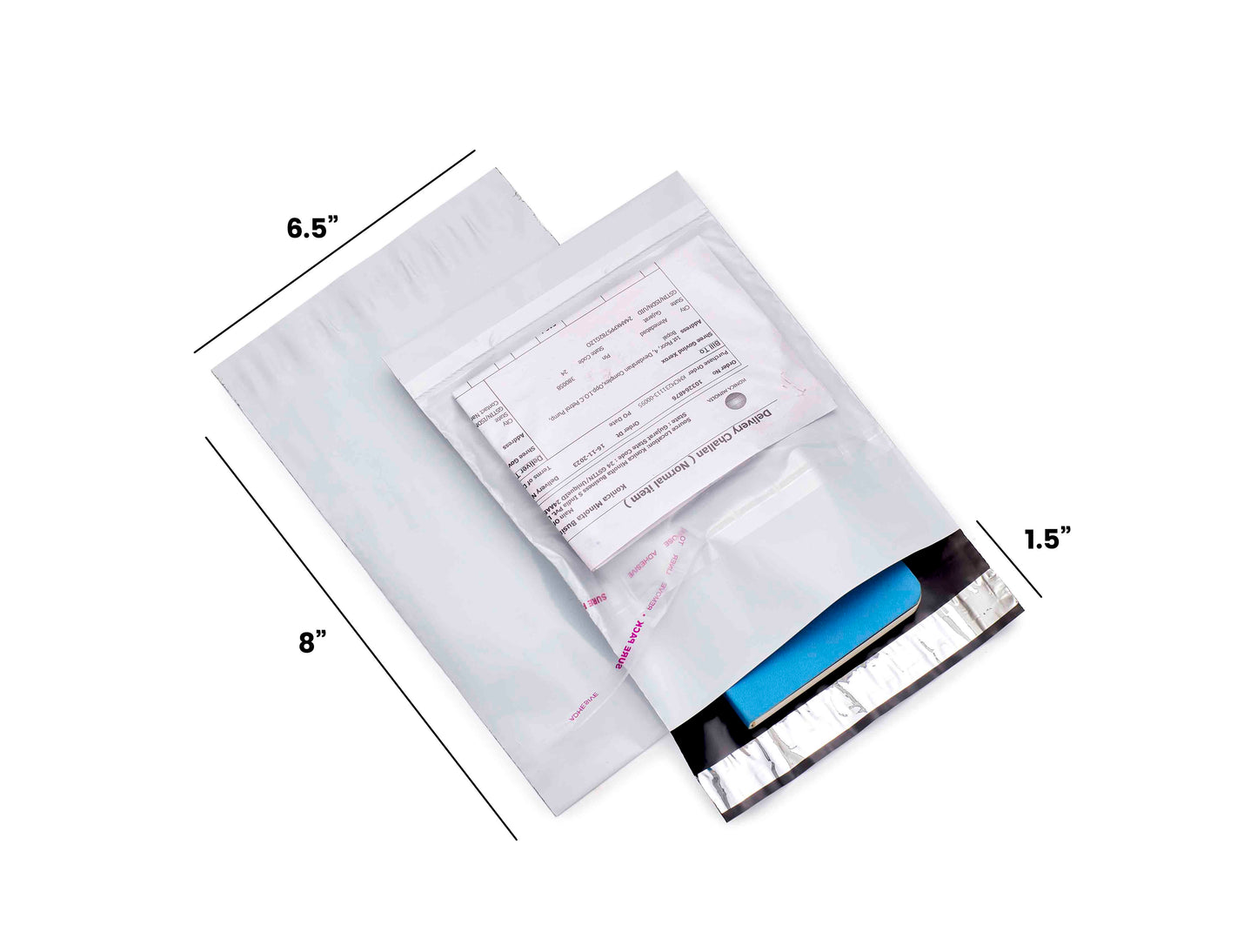 Plain white polycourierbag with POD.