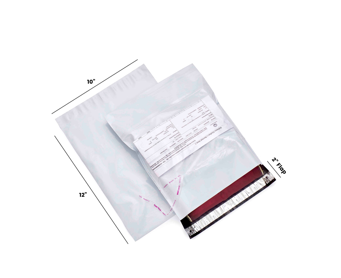 Plain white polycourierbag with POD.