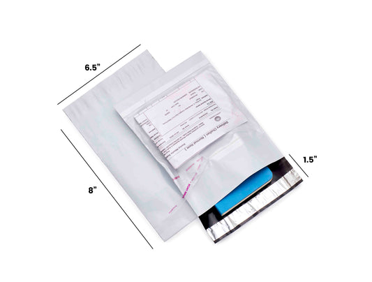 Plain white polycourierbag with POD.