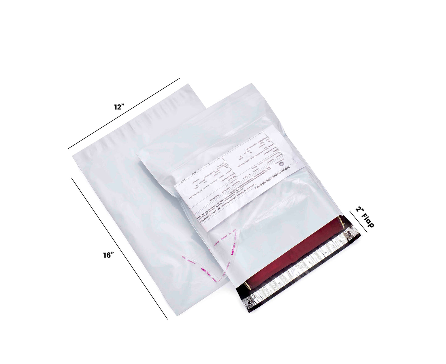Plain white polycourierbag with POD.